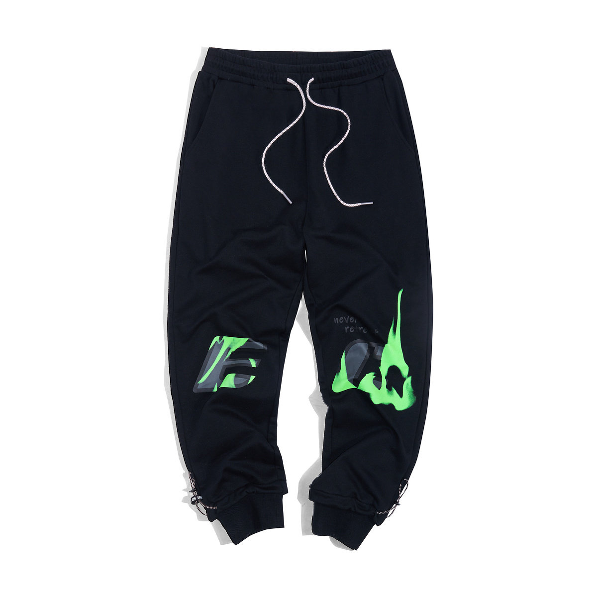 ecko犀牛潮牌2022新款赛车主题字母火焰反光休闲裤