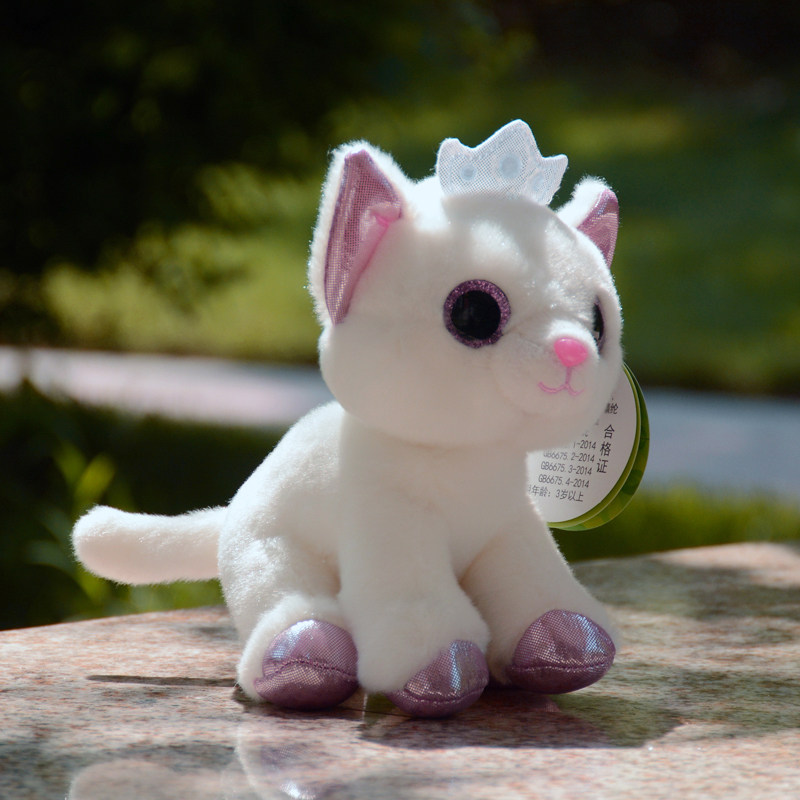 可爱玩偶女生礼物儿童节公仔大眼猫白猫可爱猫皇冠毛绒布艺类玩具