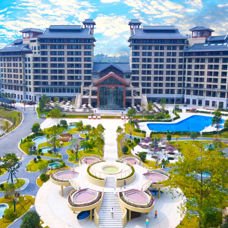 五一特惠云浮新兴翔顺金水台温泉酒店度假村小镇别墅莲花温泉门票