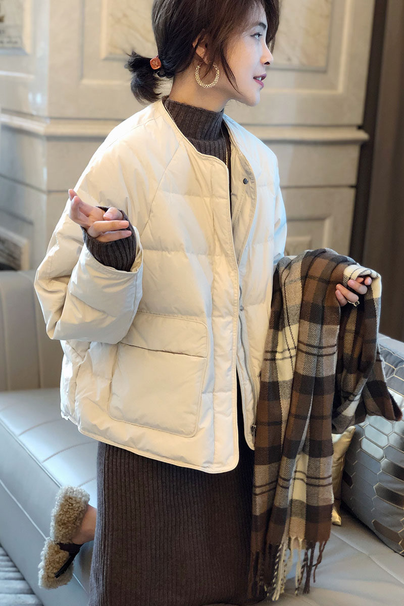 白色轻薄零压羽绒服女洋气面包服显瘦外套欧货秋冬2021新款欧洲站