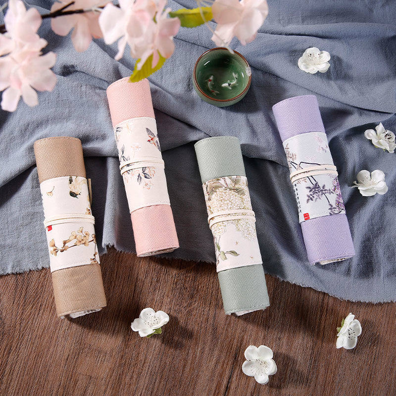 沐染中国国风古风笔袋陌上春故宫花朵创意画笔笔袋