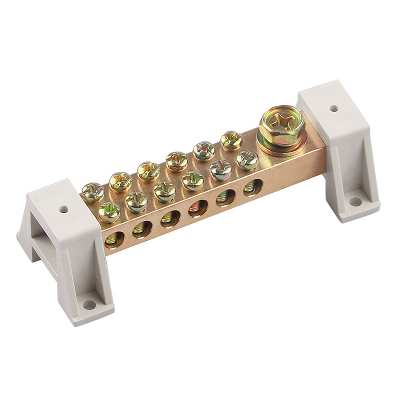 双排接地接线端子机房配电箱大功率地线6孔零地铜排接线端子