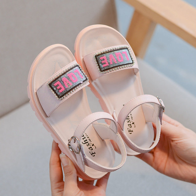 凉鞋十岁软底夏天女孩真皮童鞋6女童小学生公主凉鞋