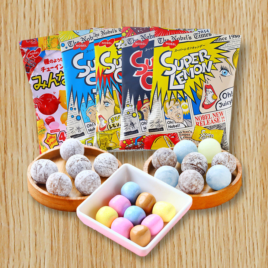 日本进口nobel诺贝尔酸柠檬爆酸尖叫柠檬强劲酸酸糖果