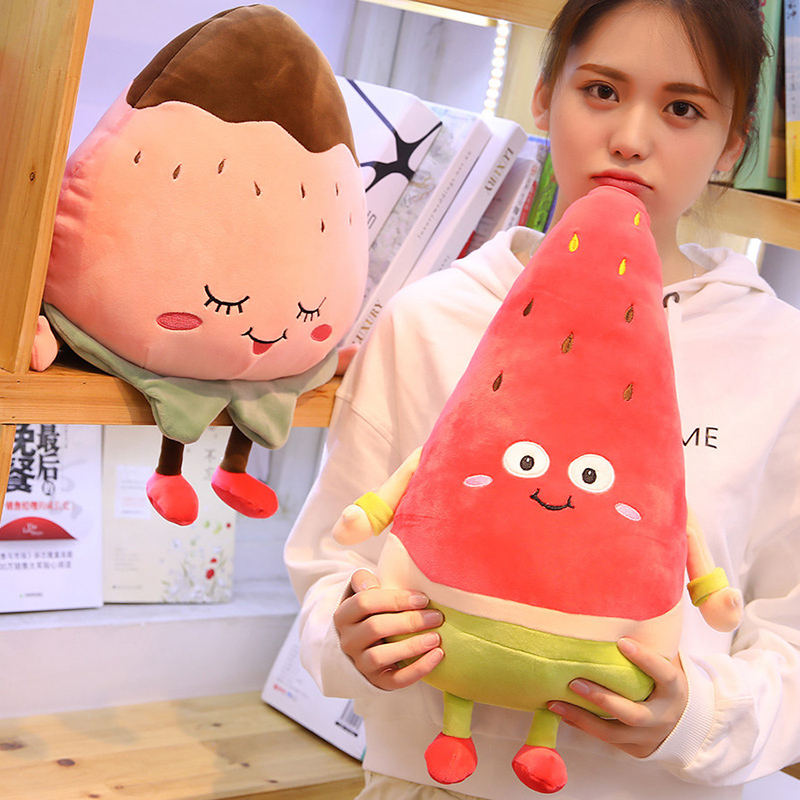 可爱水果公仔西瓜毛绒玩具草莓胡萝卜抱枕抱着睡觉布娃娃玩偶女生