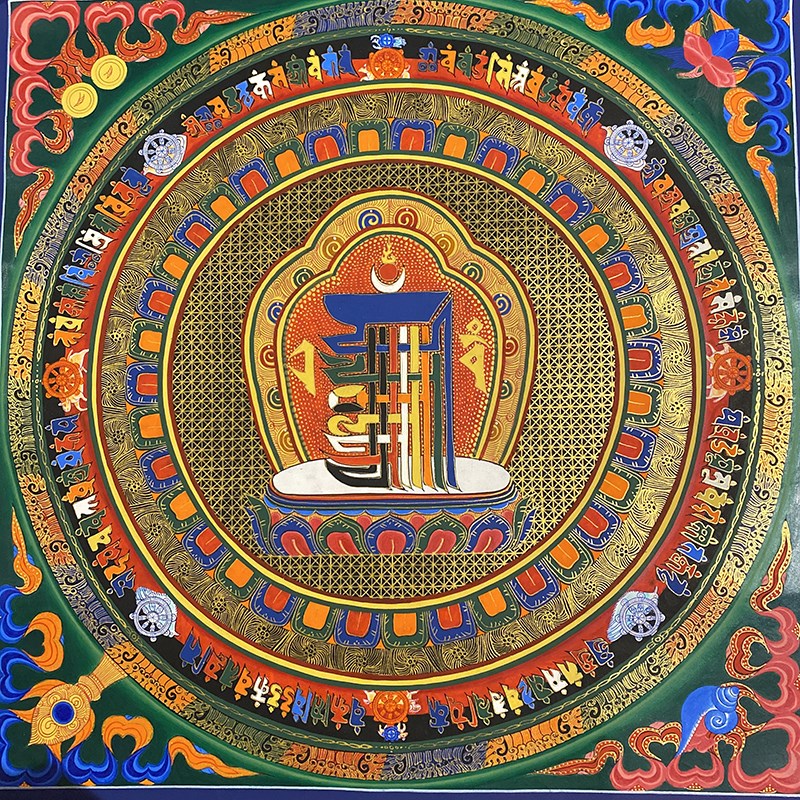 唐卡西藏藏族手绘十相自在坛城挂画描金镇尼泊尔藏族唐卡