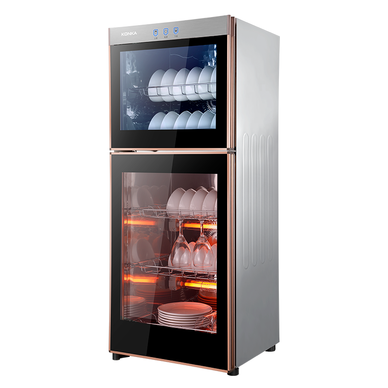 康佳konka消毒柜家用商用168l饭店碗筷餐具立式食堂双门消毒碗柜