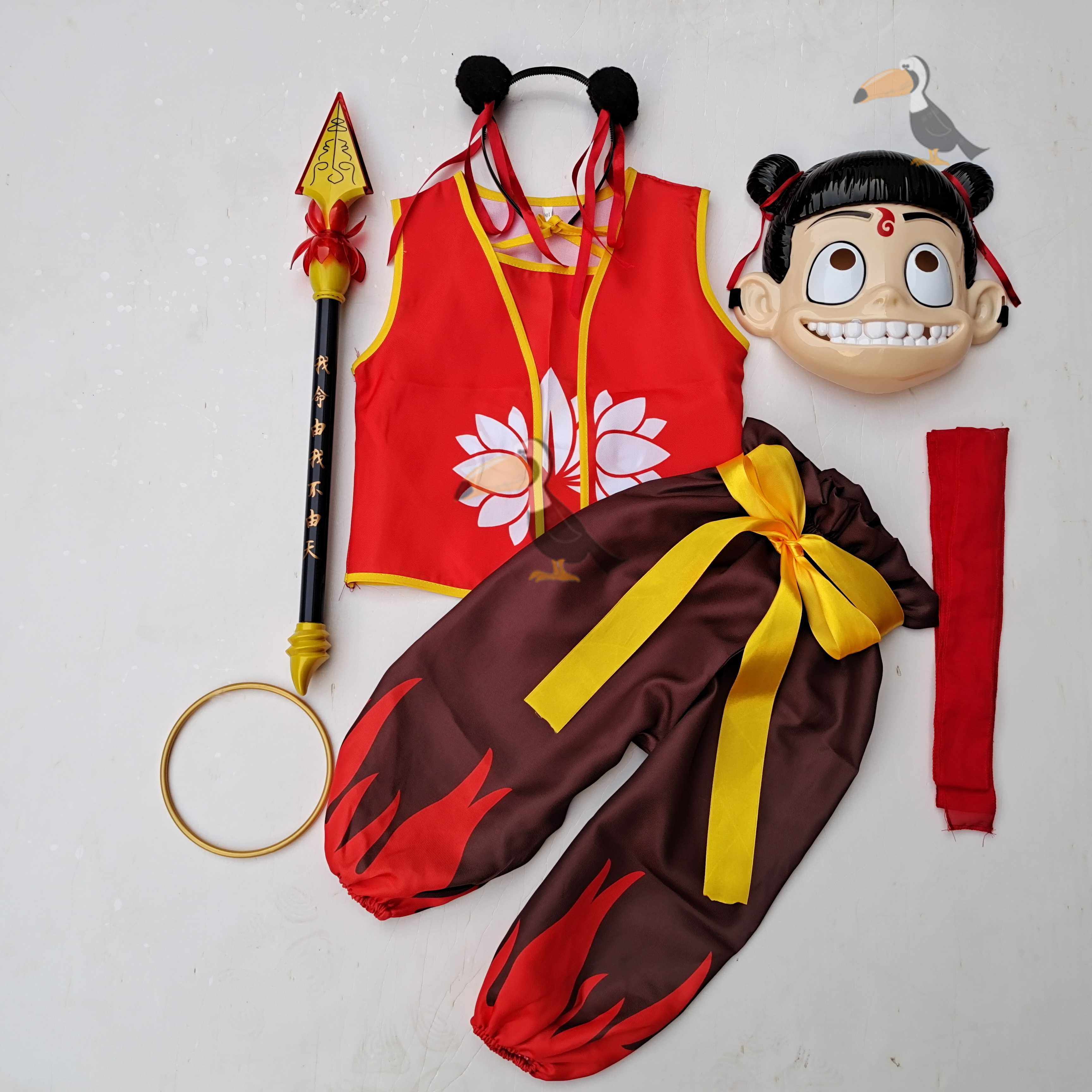 哪咤魔童降世同款衣服儿童哪吒cos表演套装儿童演出服