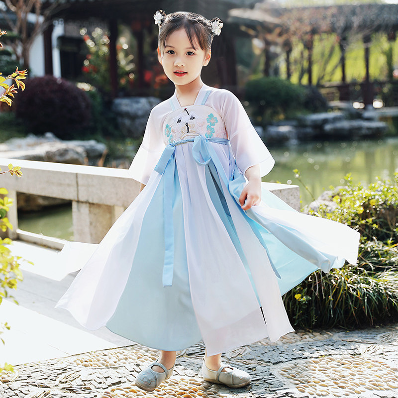小女孩汉服公主古代夏季超仙襦裙仙女飘逸女童唐装