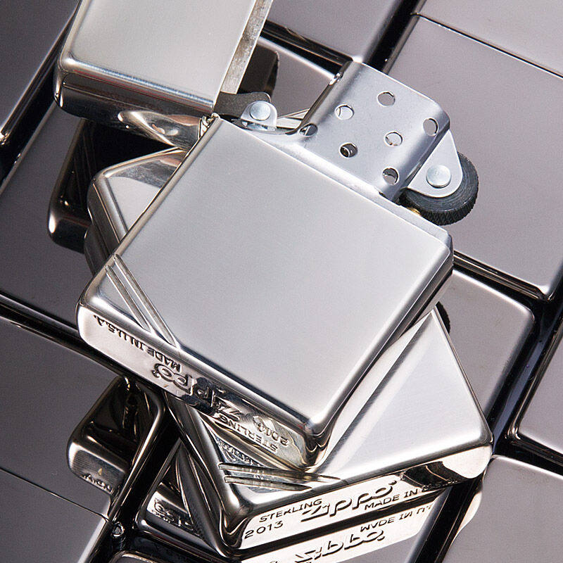 zippo打火机正版纯银镜面切角14号芝宝正品防风zippo