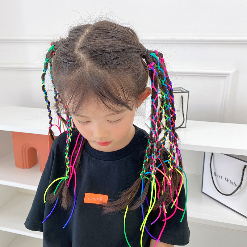儿童编发彩带脏脏辫发小女孩辫子扎头头绳丝带发饰
