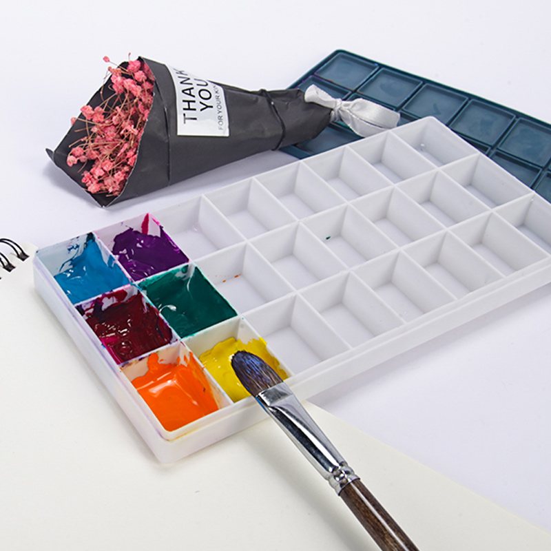 调色颜料防溢色格国画绘画专业美术密封便携调色盒