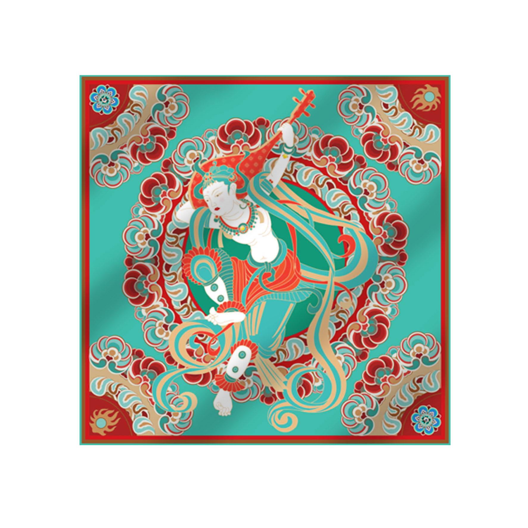 画踪丝巾国风馆中博物馆博物文创礼品方巾敦煌围巾