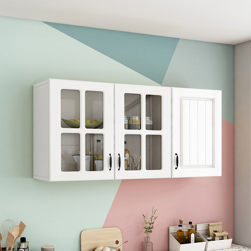 吊柜厨房壁挂柜储物柜欧式玻璃门实木浴室柜卫生间吊柜