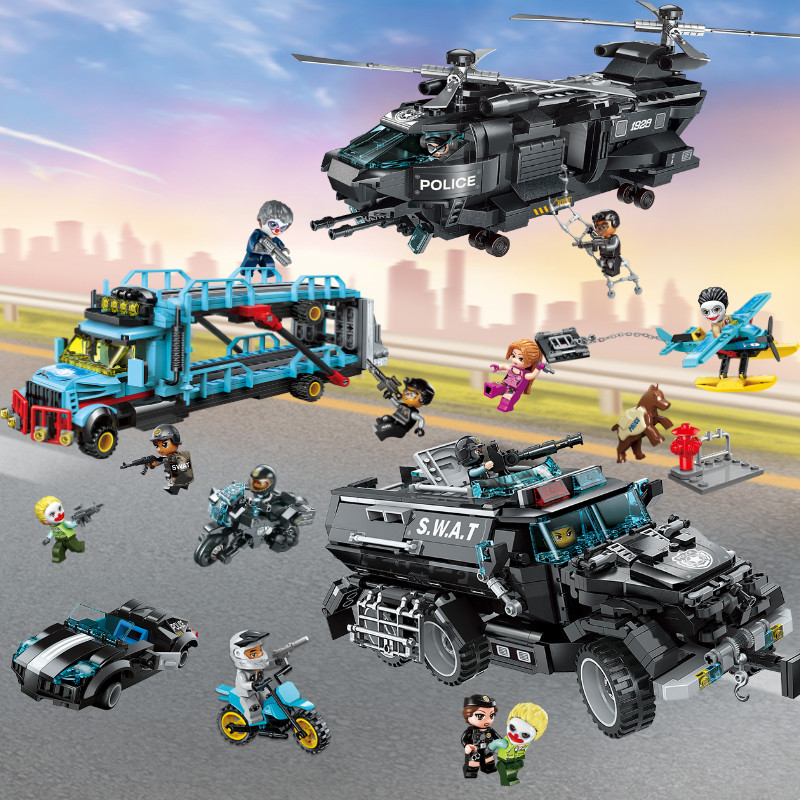 乐高城市警察局全套飞机启蒙特警追捕小偷拼装塑料积木