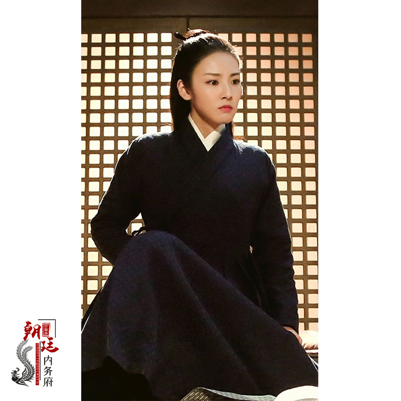 古装影视黑色女侠剑客刺绣侠女女服黑衣人夜行民族服装