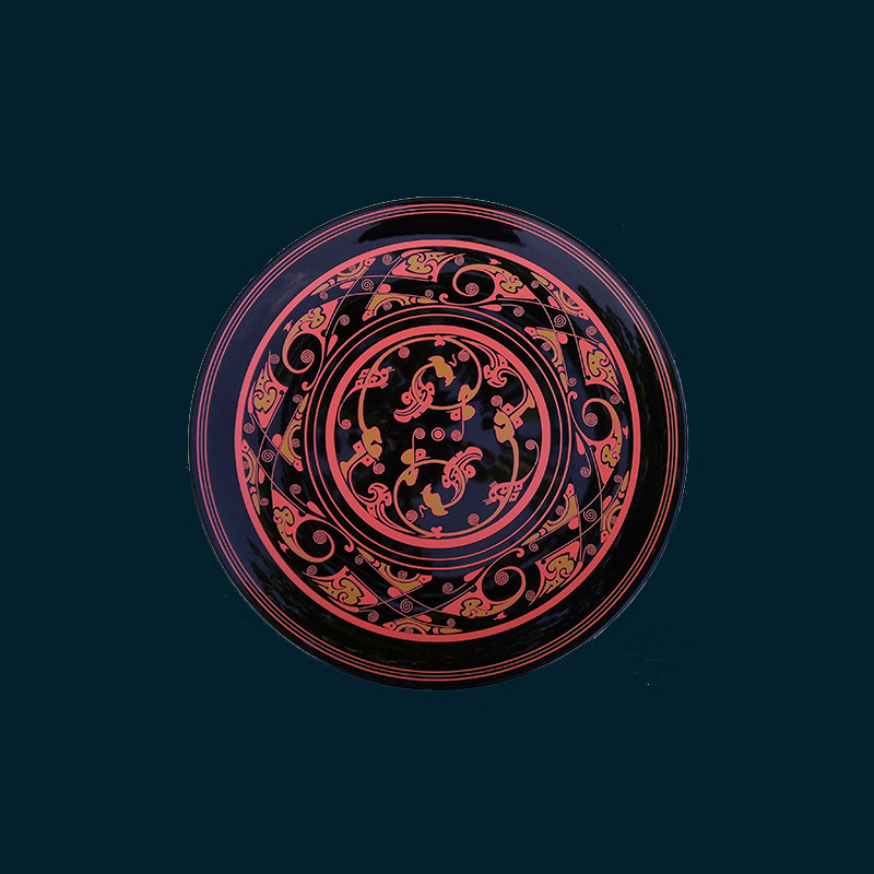 漆器曾楚彩绘龙凤纹漆盘中国高档手工艺品定制仿古漆器