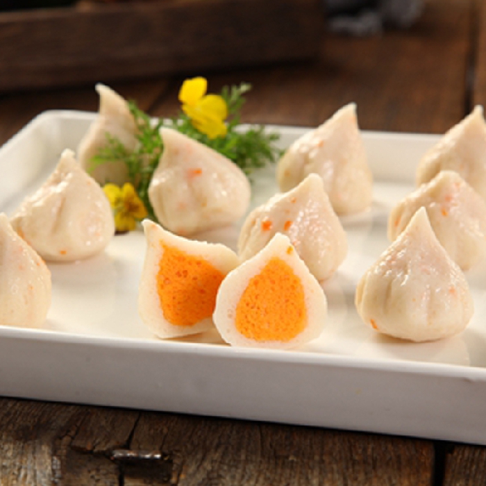 蟹籽包160g蟹黄包蟹籽丸台湾风味鱼丸海鲜丸子豆捞火锅关东煮