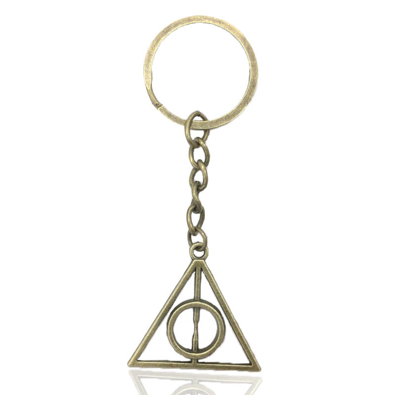 哈利波特钥匙扣死亡圣器吊坠二人闺蜜情侣挂件欧美钥匙扣