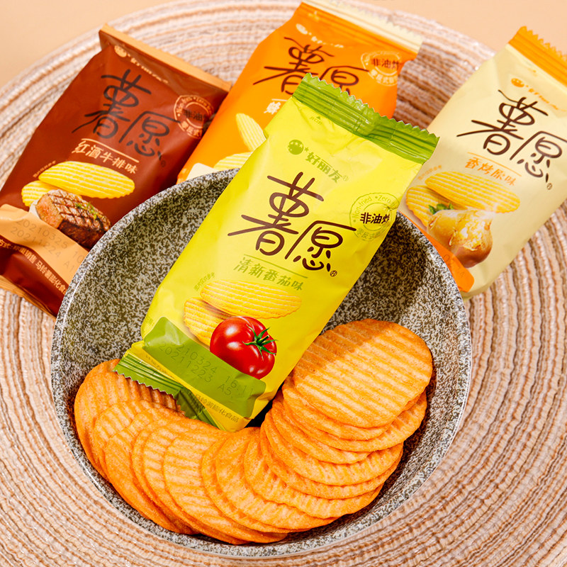 好丽友薯愿薯片500g蜂蜜牛奶薯条膨化零食小吃膨化食品