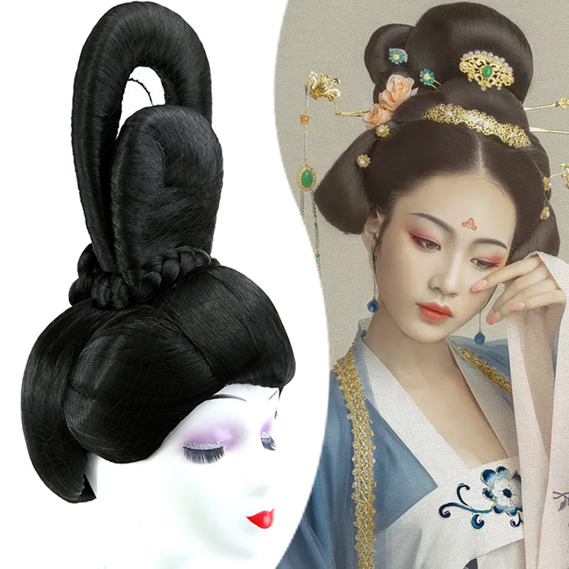 假发古装大唐仙女头饰汉代清新飞天发髻女全其它假发