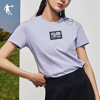 Jordan Short Sleeve Women's Clothing 2024 Summer New Tops Women's Round Neck T-shirt Chinese Print Half Sleeve Sportswear