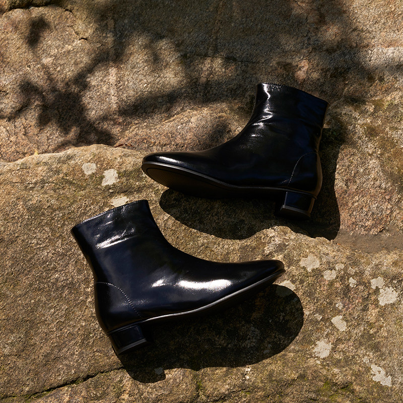 lemurmure2022秋季新款手工切尔西短靴子女真皮时装靴