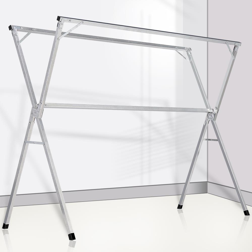 折叠晒衣架衣被移动挂衣室内外阳台晾衣架双杠单双杠衣架