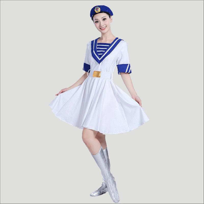 成人海军水手服装广场舞学院男女水兵合唱弹力民族服装