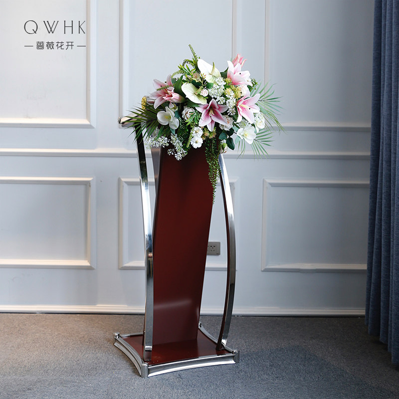 演讲讲台桌花仿真摆件会议室宴会主持台假前台仿真花