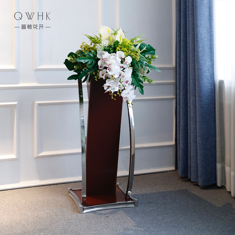 演讲台桌花仿真花摆件会议室宴会主持台假花前台花艺装饰花卉摆设