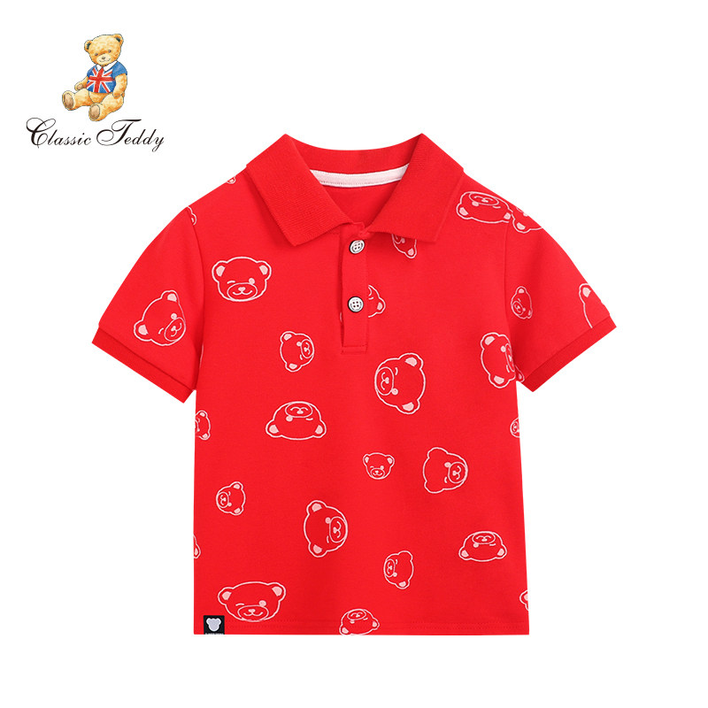classicteddy男童polo衫夏纯棉儿童短袖宝宝夏装洋气儿童polo衫