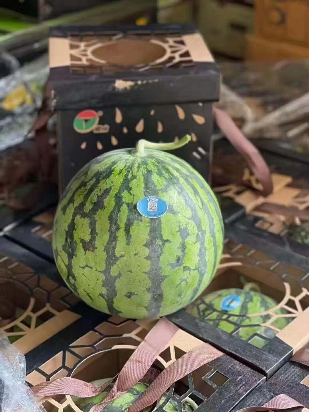 桃咏上海南汇8424头茬西瓜麒麟单只10斤左右西瓜