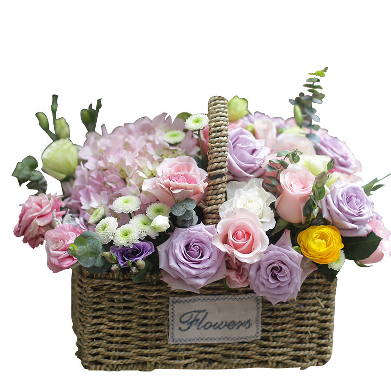 鲜花手提花篮全国同城鲜花速递配送成都北京杭州上海生日祝福