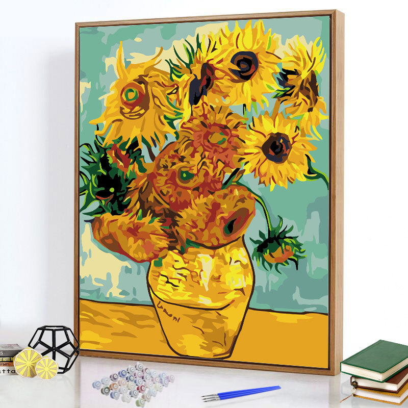 diy数字油画客厅风景花卉动漫人物成人减压填色手绘涂色画diy油画