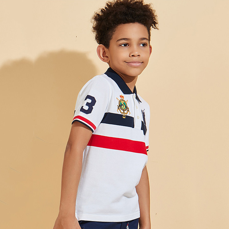 polo sport 童装polo衫2020夏季新品运动休闲翻领男童短袖t恤