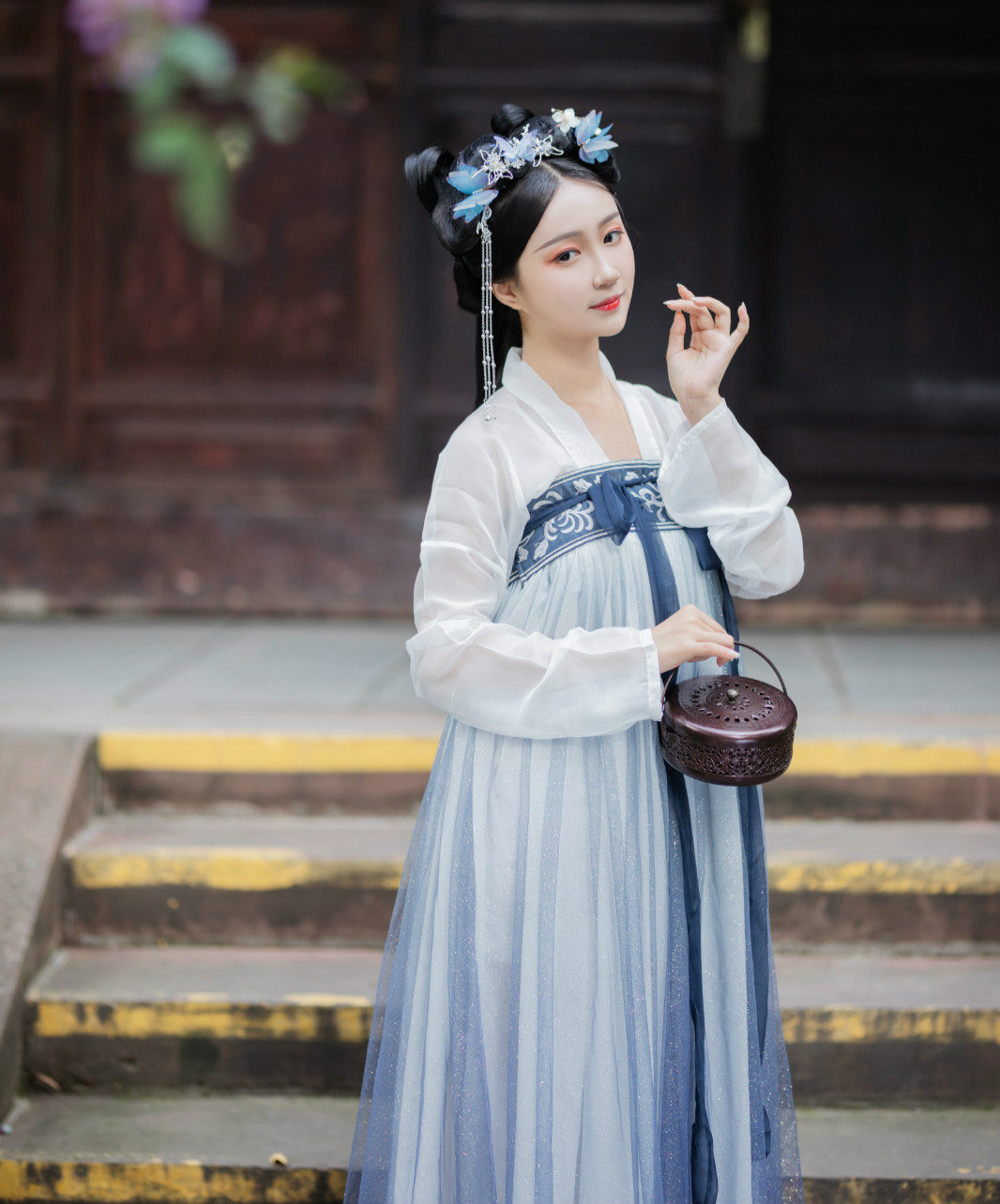 云麓集原创汉服【夜空】对襟齐胸襦裙非古装百搭日常汉服女春秋夏