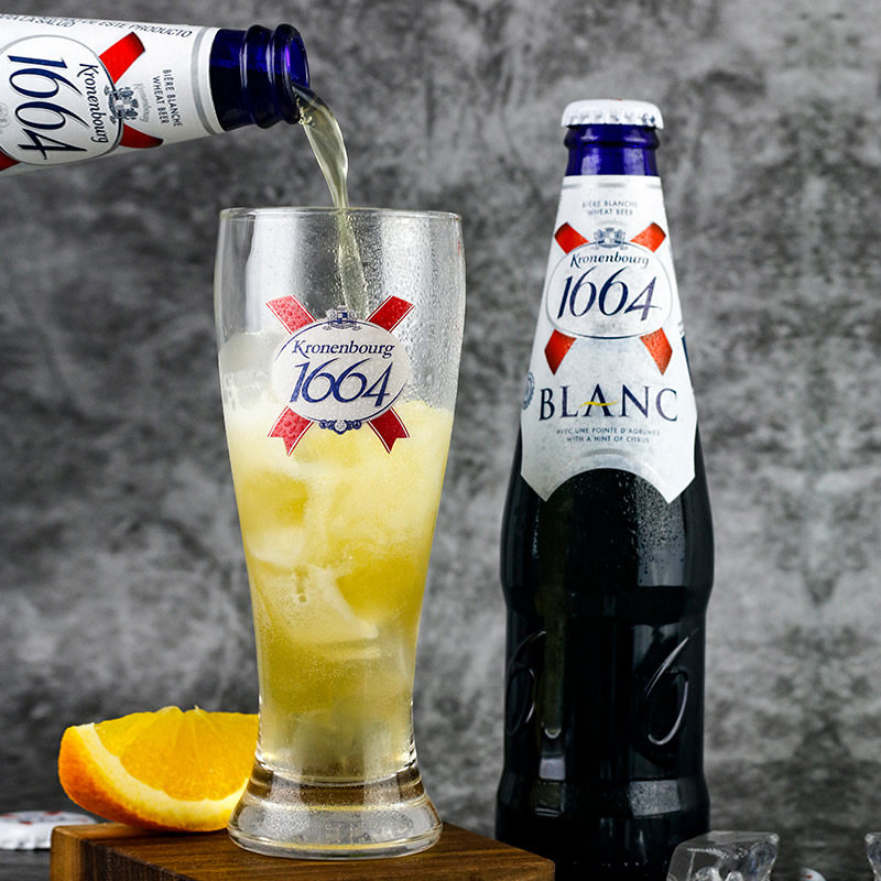 法国进口凯旋1664白啤blanc蓝瓶1664啤酒白啤酒原味250ml24瓶整箱
