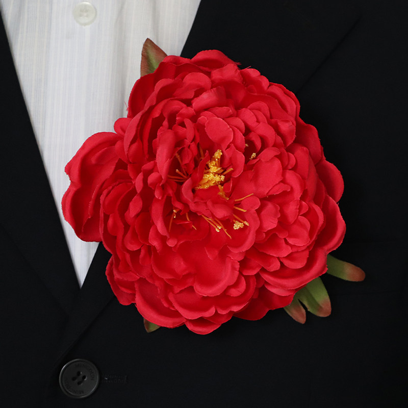 表彰大红花胸花优秀员工光荣退休会议活动襟花胸花