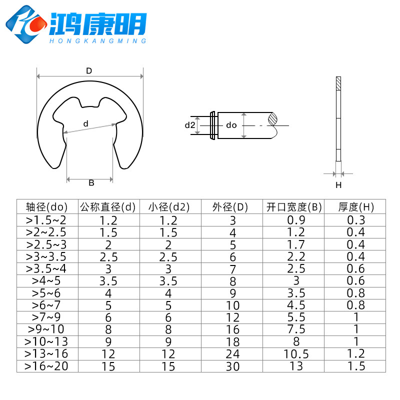 开口挡圈卡环卡扣卡簧gb896e挡圈