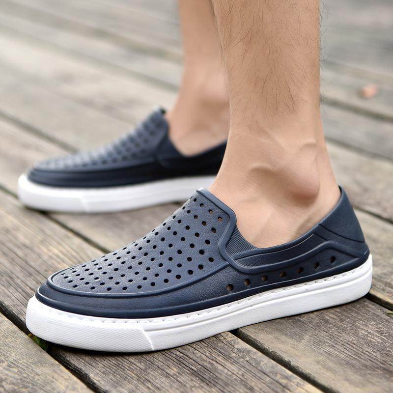 夏季成人镂空窟窿透气全包凉鞋网眼男士包脚趾洞洞鞋