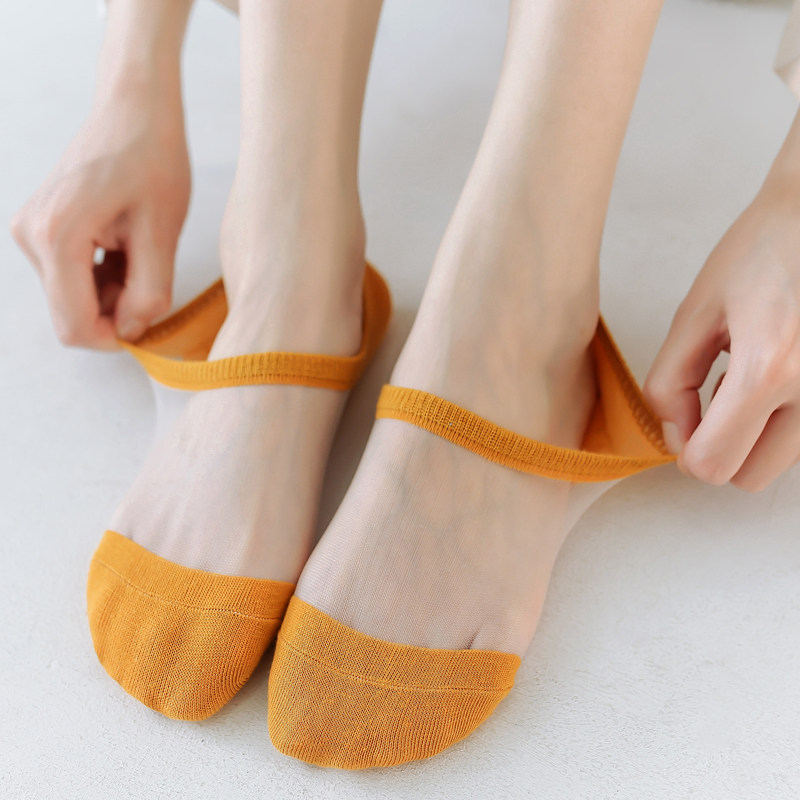 透明玻璃玻璃丝丝袜短袜船女袜低帮浅口隐形夏季船袜