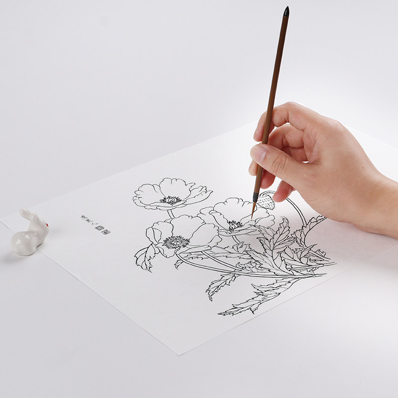专用勾线笔白描美术水彩特细描边描细花鸟临摹毛笔