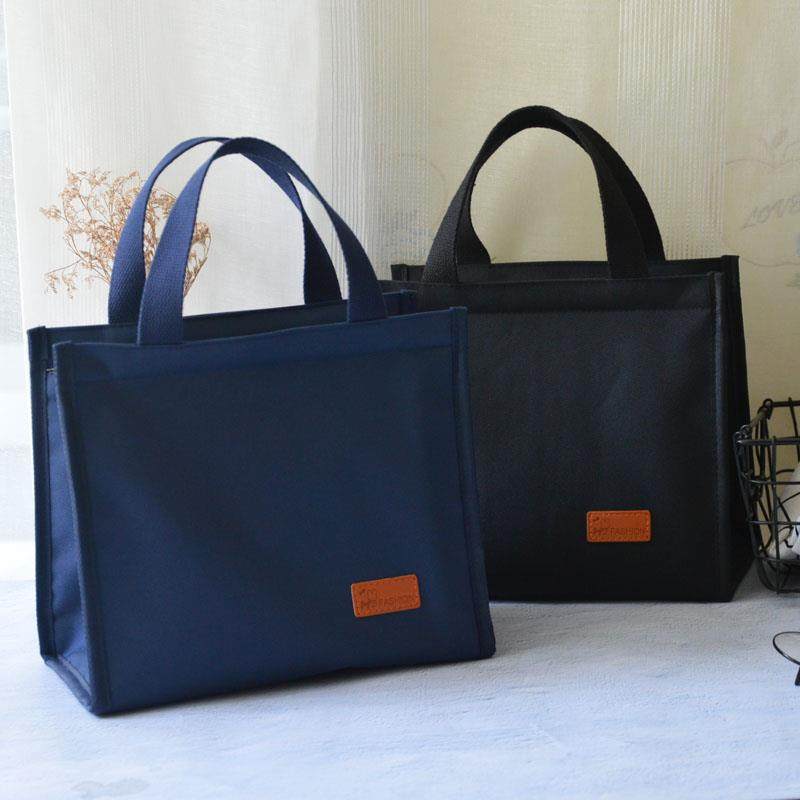 饭兜子手拎便携上班便利袋男士手提袋简约便当盒带饭包保温布