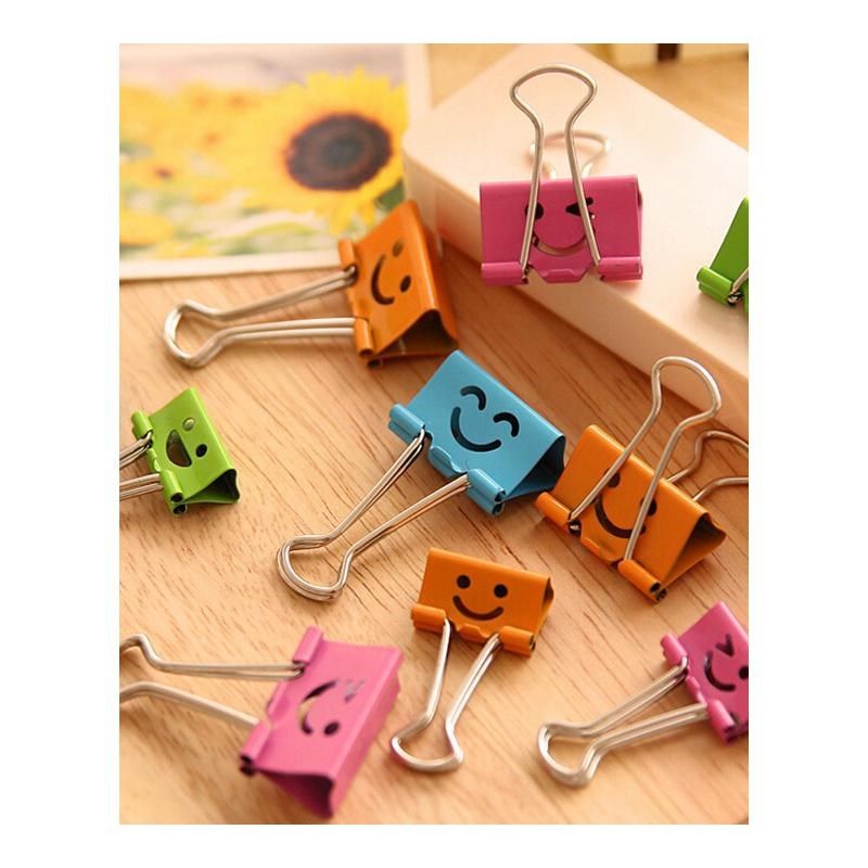 10xfreshfloralsmilemetalbinderclipsnotesletterpaper