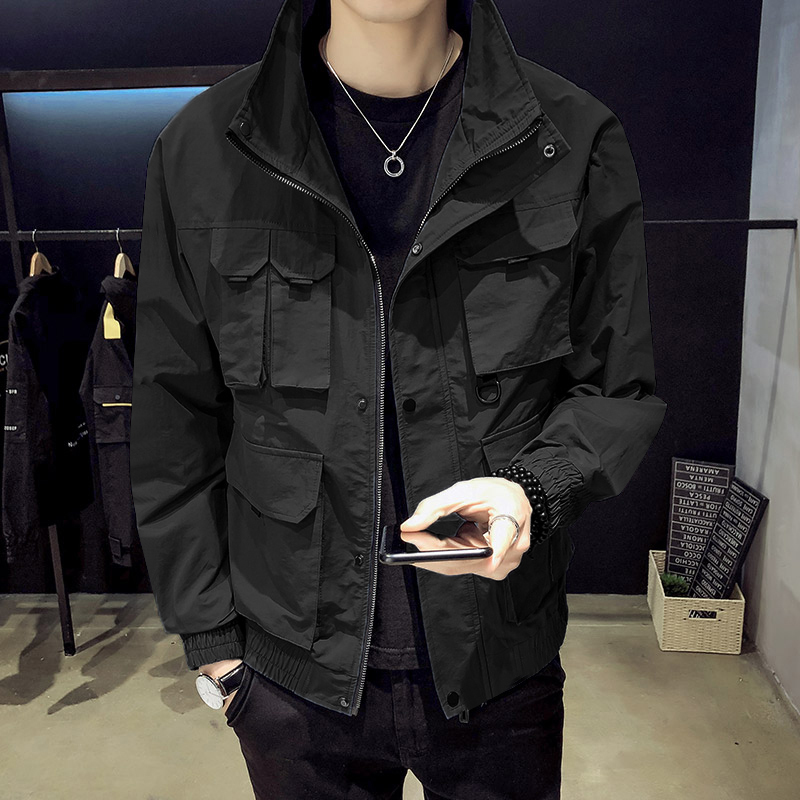 春装男士夹克工装外套2022年新款潮流帅气休闲百搭上衣褂子春秋季