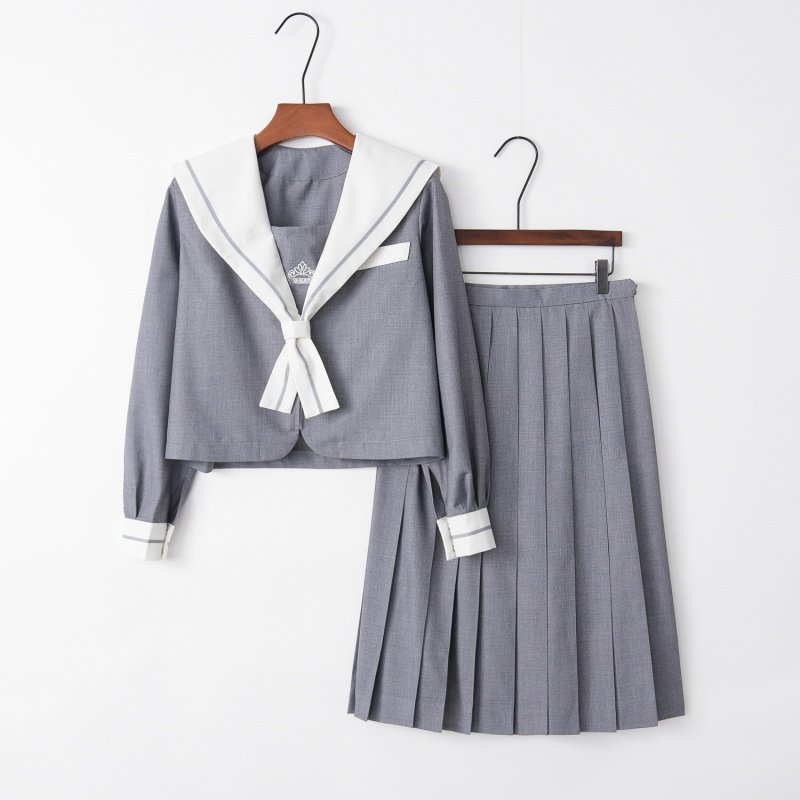 原创正统jk制服灰色一本本日水手校服女学生学生校服