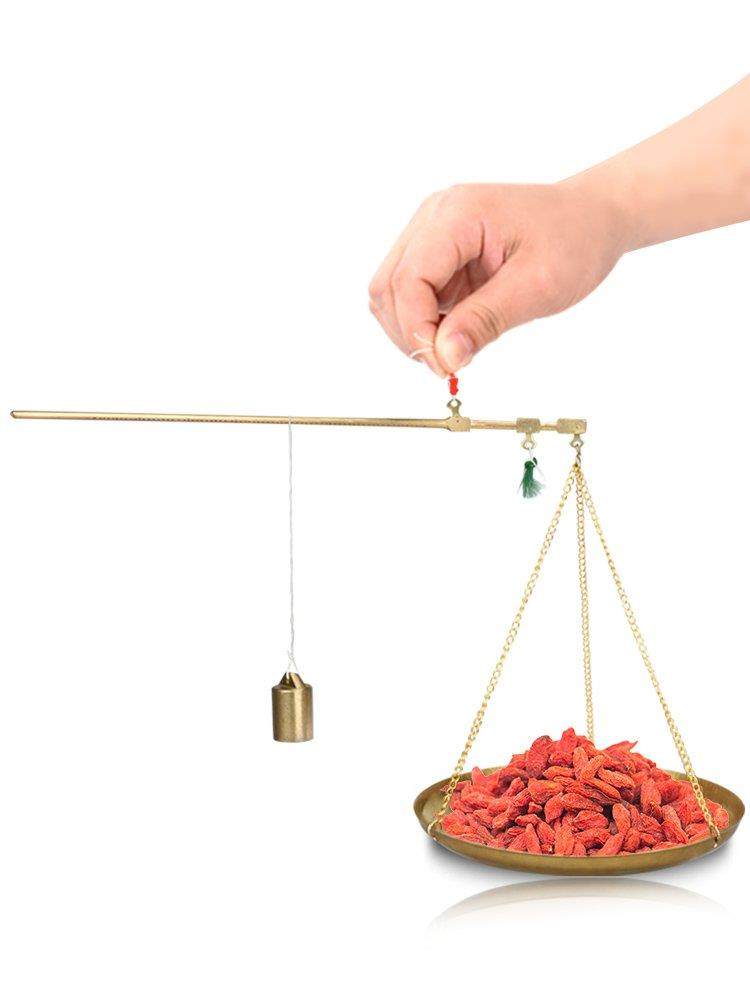 药材铜克秤铜中药手提药店小圆圆盘小型杆秤手提秤