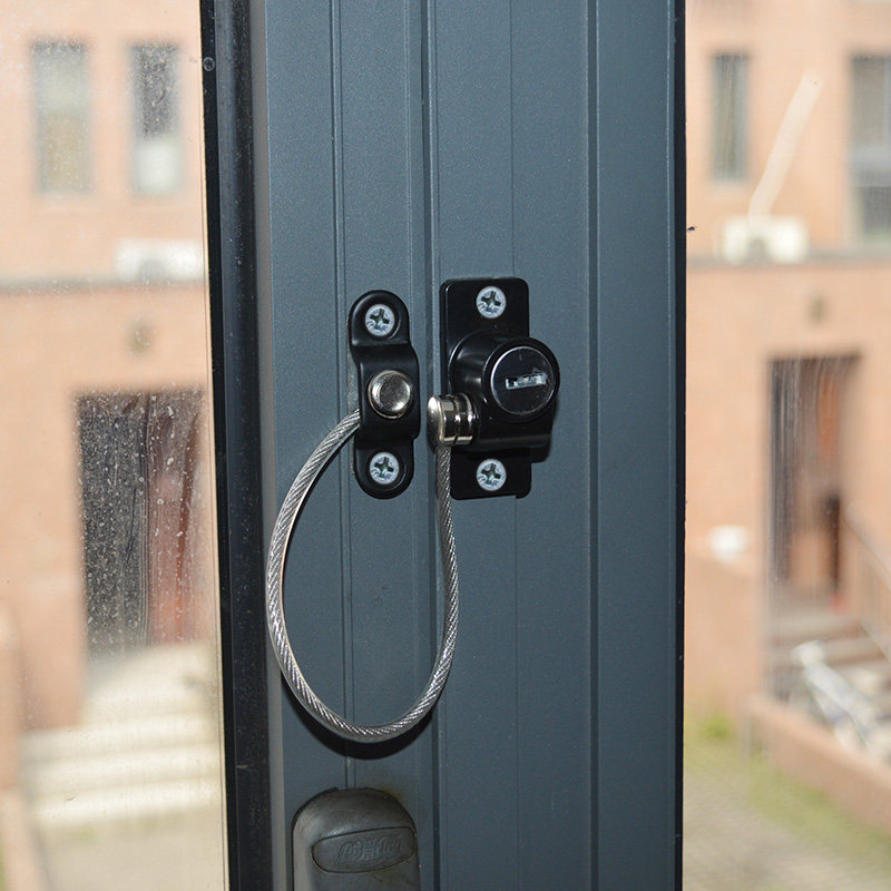 迪福德窗锁钢丝内外开窗限位器通风防盗链条儿童宝宝安全锁防坠楼