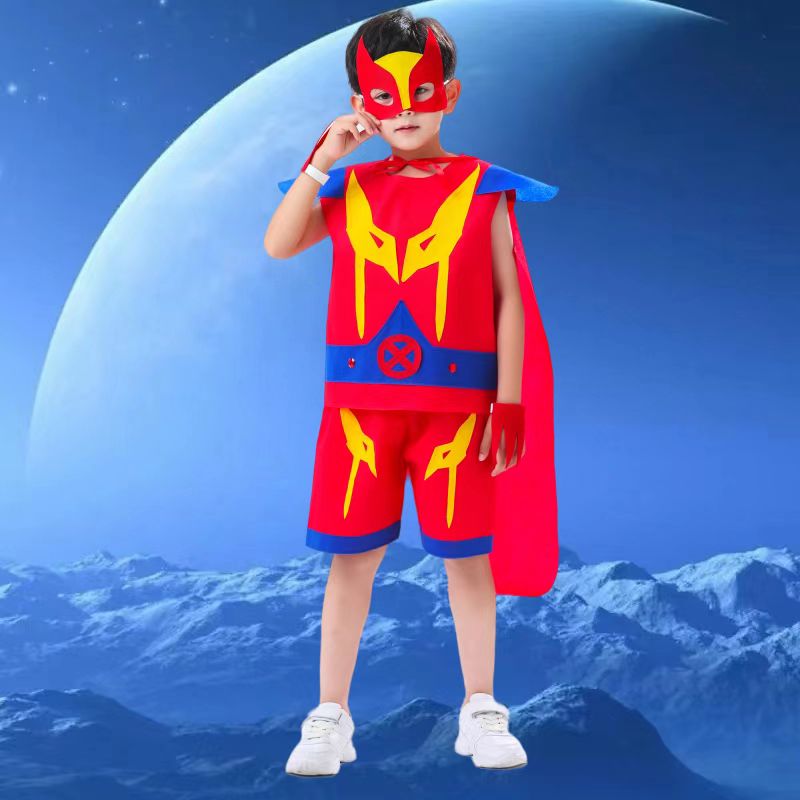 六一儿童环保服装男童金刚狼手工手工制制作diy儿童演出服